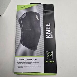 P-TEX Pro Closed Patella Knee Sleeve, Thermal Compression Support SIZE MEDIUM